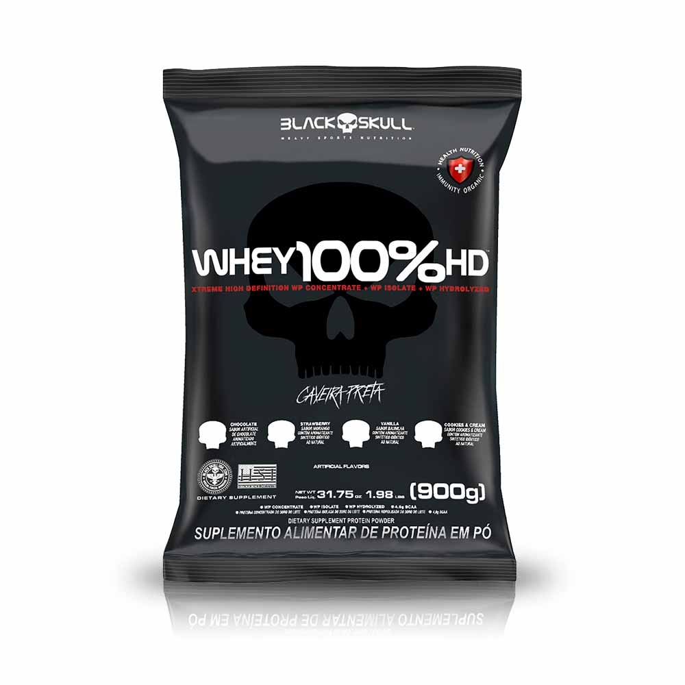 Whey 100% HD 900g refil BLACK SKULL - 3W