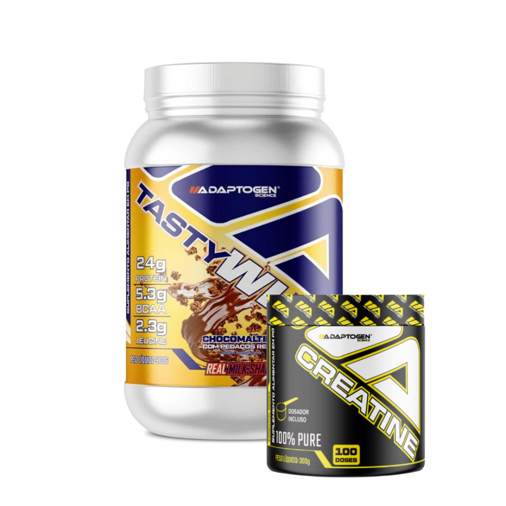 COMBO Tasty Whey 900g + Creatina 300g ADAPTOGEN