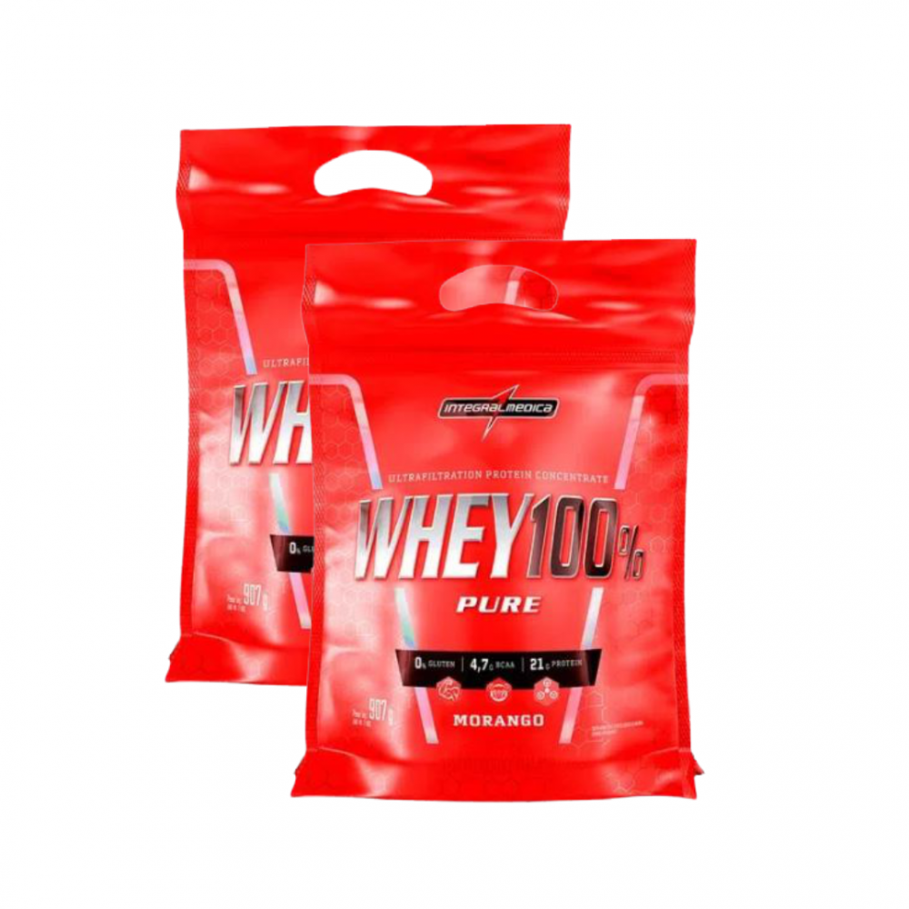 COMBO 2 unidades Whey 100% Pure 900g Refil INTEGRALMÉDICA