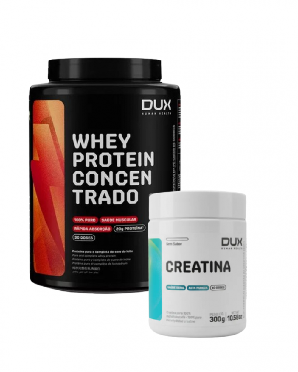 COMBO Whey Concentrado 900g + Creatina 300g DUX NUTRITION